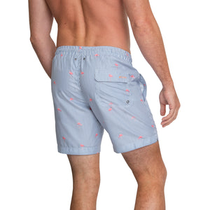 Cabo 6.5" Striped Flamingos Swim Trunks