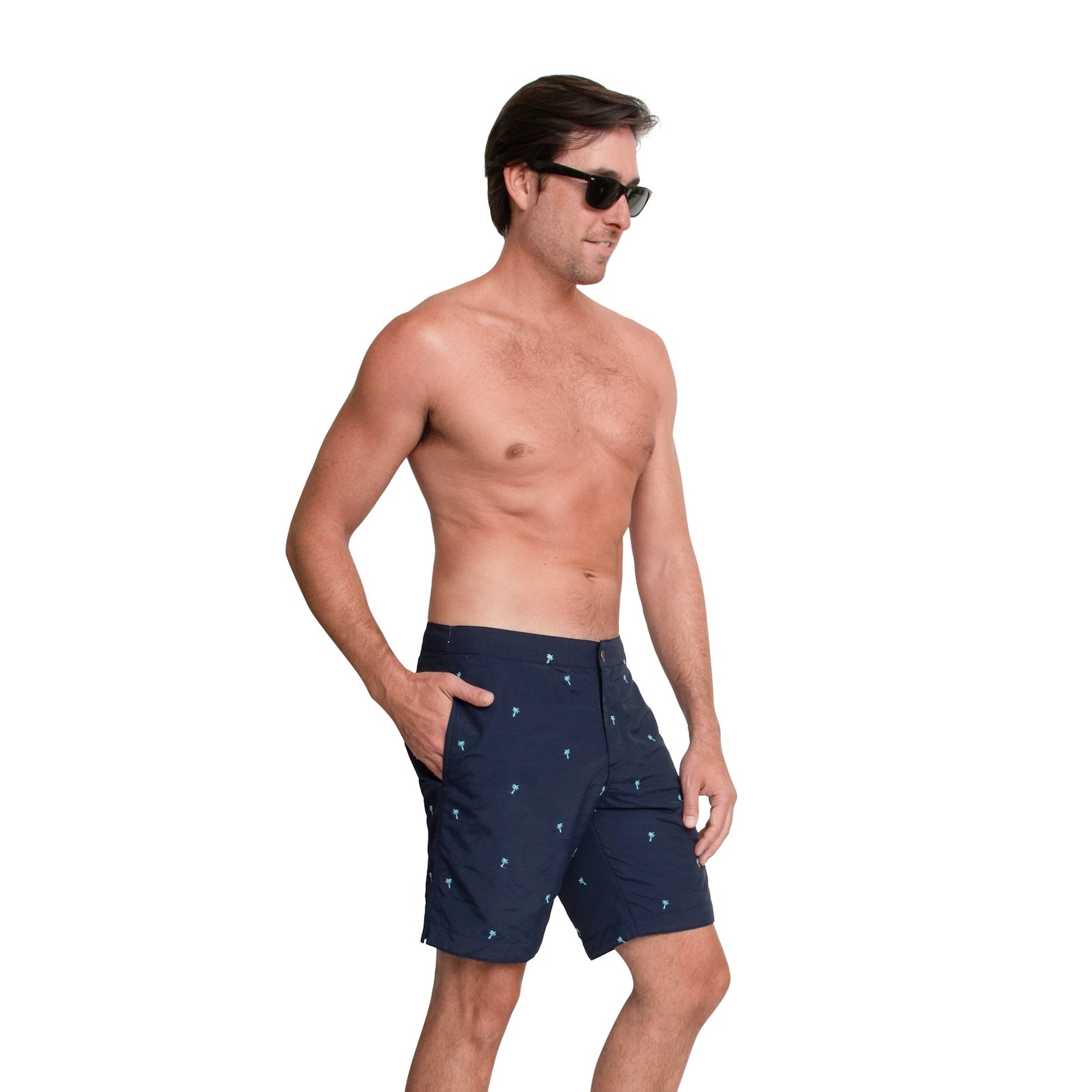 Midnight Palms - Waterproof Swim Shorts With A Waterproof Pocket – Blu Lily  Boutique