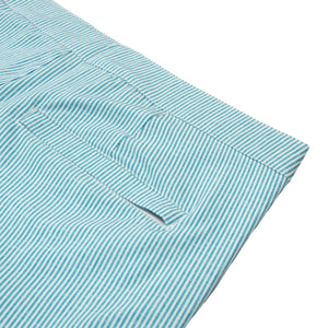 stretch fabric in trendy striped teal