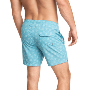 Cabo 6.5" Teal Volleyballs-Stretch Swim Trunks
